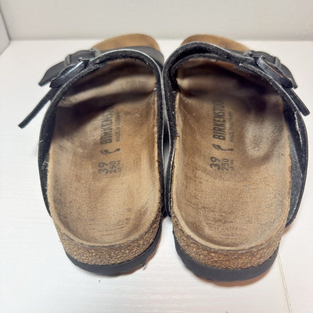 Birkenstock Arizona Classic Birko-Flor Double Buckle Slides Black Women Sz 8/39 - Picture 7 of 11
